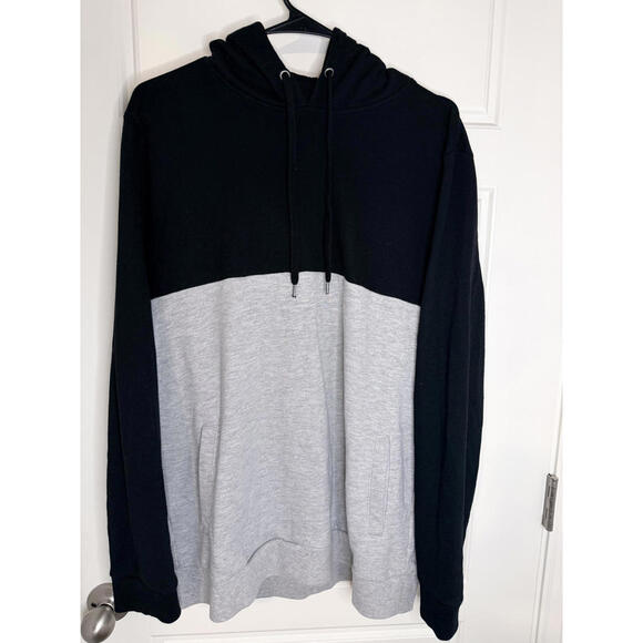 Forever 21 Two-Tone Black and Gray Hoodie Sweatshirt - Picture 3 of 3